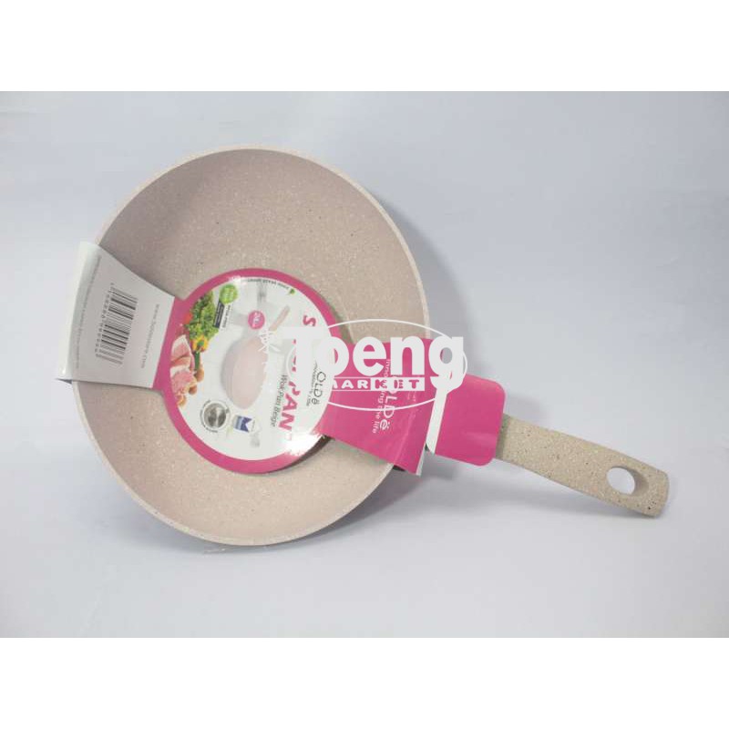 WOK 24CM BEIGE/GRANITE BOLDE / WAJAN CEKUNG GRANITE BOLDE