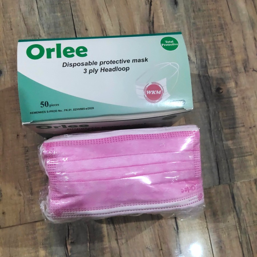 MASKER 3PLY/DUCKBILL ORLEE HEADLOOP ISI 50PCS/10PCS BOX/PACK