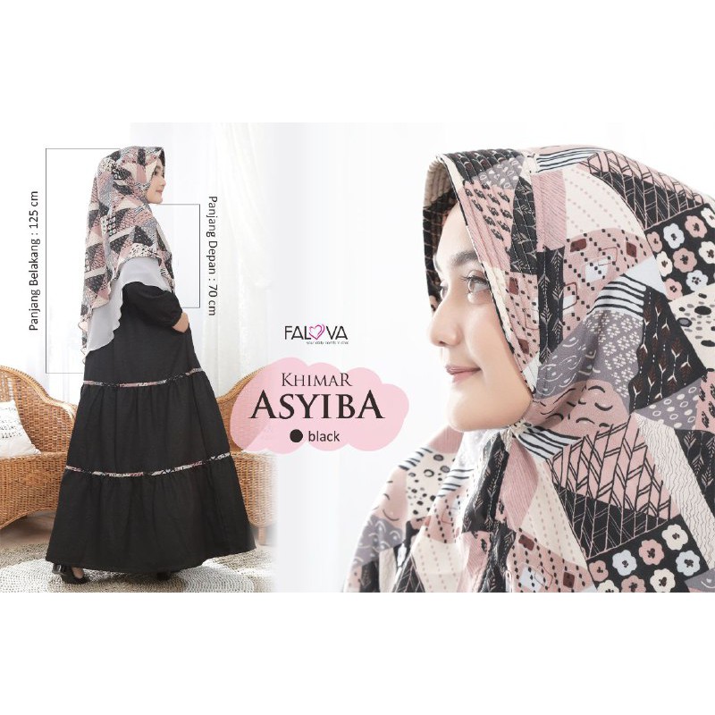 ASYIBA KHIMAR || Hijab Syari Motif 2 Layer Original by Falova