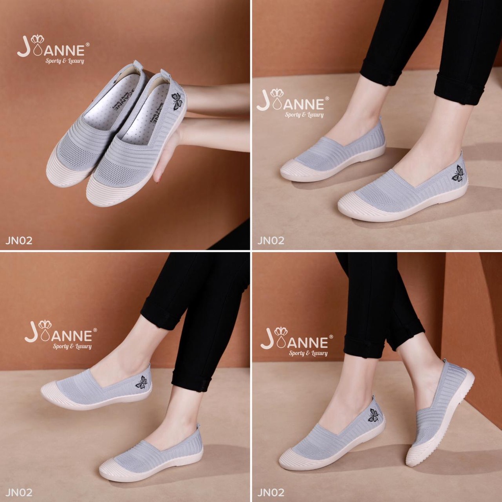 JOANNE SEPATU WANITA Butterfly Slip On Shoes #JN02