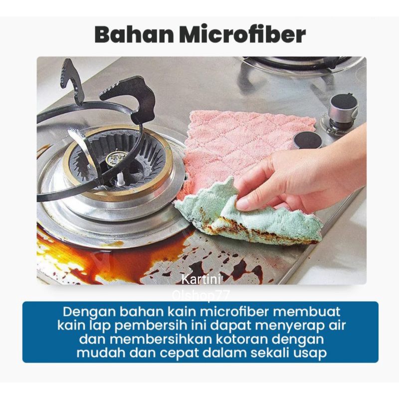 [ COD ] Kain Lap Bahan Microfiber// Kain Lap Meja Piring Tebal Anti Minyak