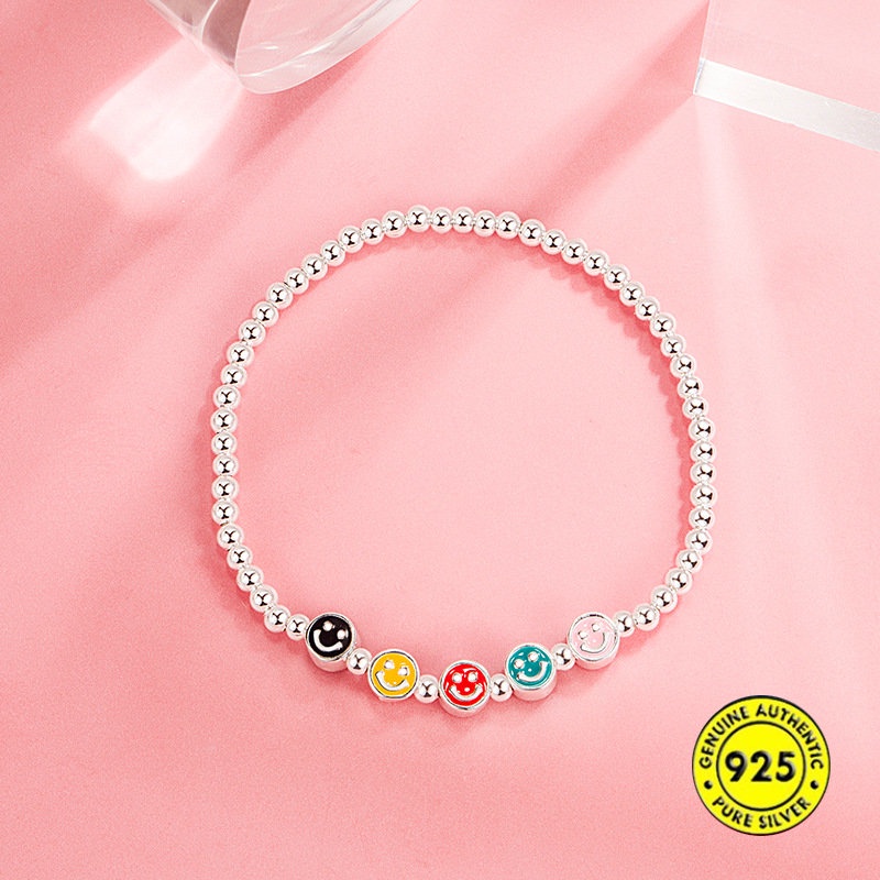 Gelang Tangan Rantai Aksen Smiley Face Lucu Untuk Wanita U1008