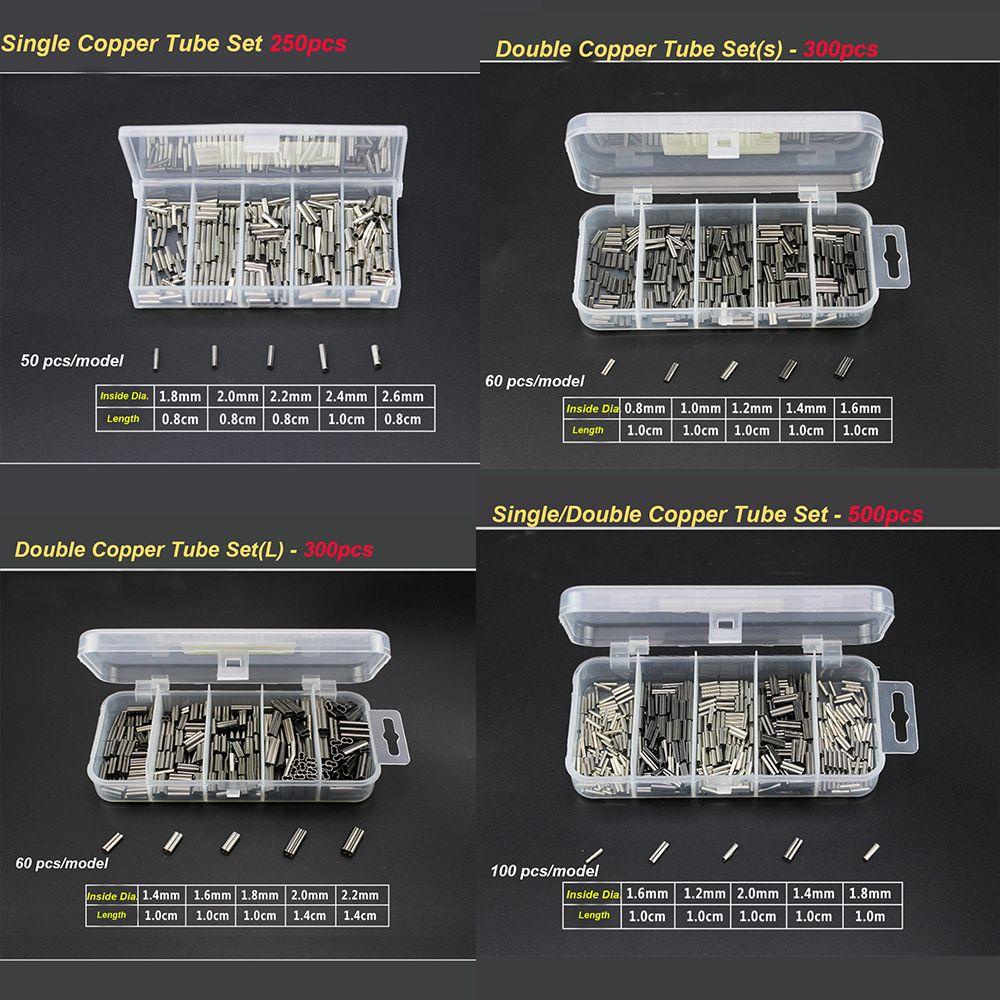 TOP 250 /300 /500 Pcs Kawat Pancing Tabung set Stainless Steel Bulat Tembaga Kualitas Tinggi single/Double Copper