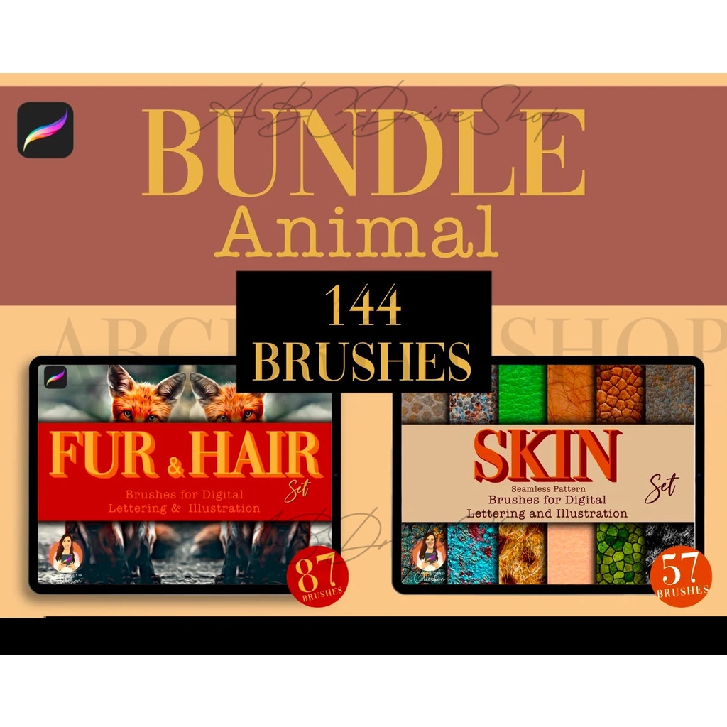 Procreate Brush - Animal Skins &amp; Furs Texture Brushes