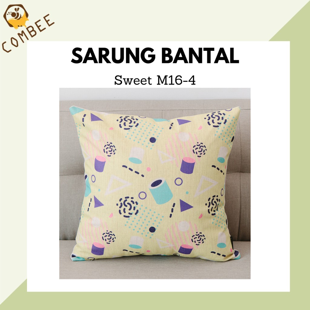 Pillow Case / Sarung Bantal / Sarung Tutup Bantal Sofa Kain Cotton Linen Sweet M16