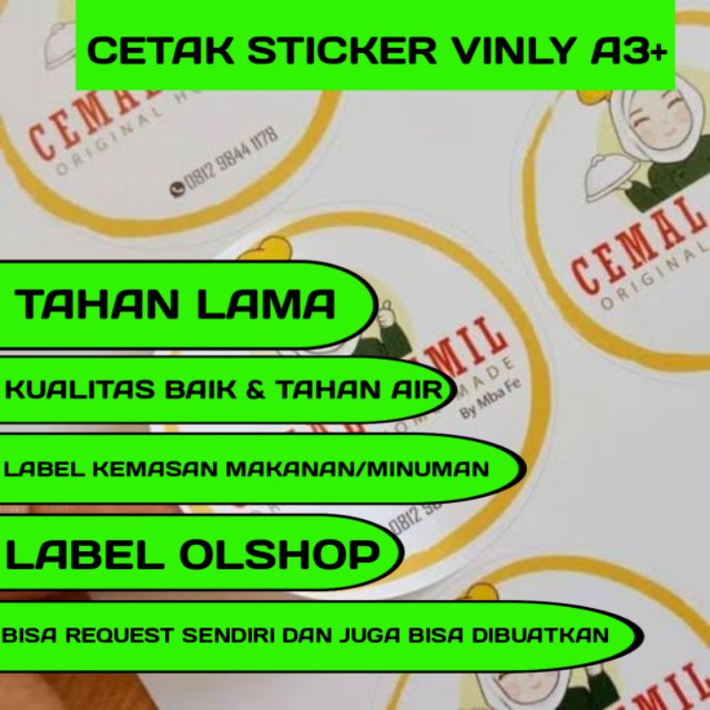 

sticker vinly /label merk/label produk/labelkemasan/stickerbotolkemasan dll