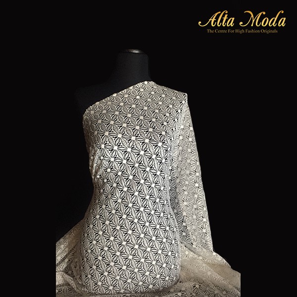 

Alta Moda Brokat Perancis Katun Lace Off White Vintage Desain