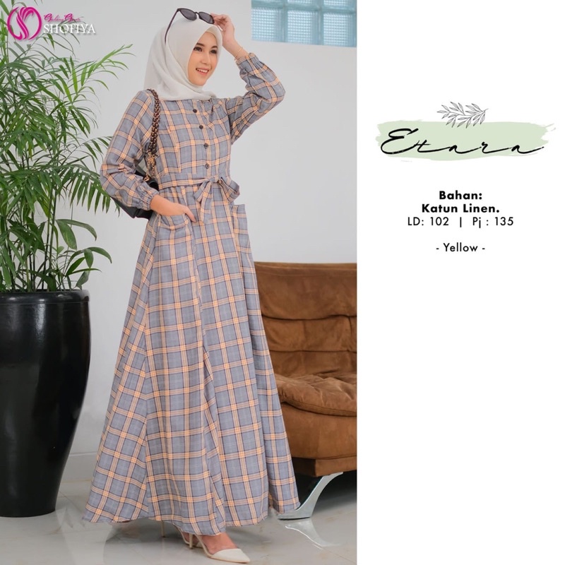 ETARA MAXY by SHOFIYA ; Gamis jumbo bigsize katun salur garis busui berkualitas
