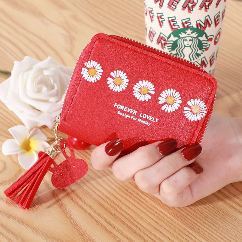 ♥TMALL88♥Dompet Wanita Dompet Wanita Koin/kartu Dompet Wanita Mini Motif Bunga Daisy