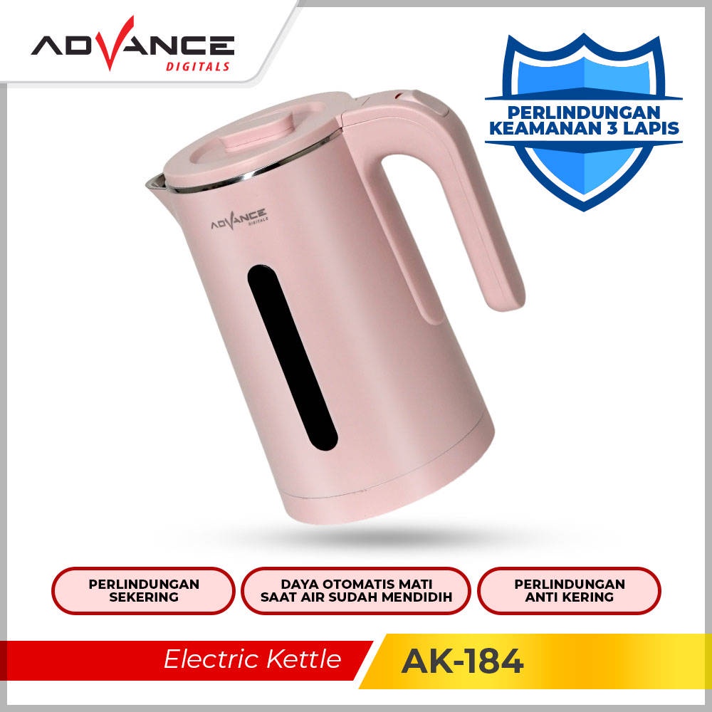 【Garansi 1 Tahun】ADVANCE Cerdas Teko Listrik Pemanas Air Electric Kettle ketel besar otomatis stainless 1.8L