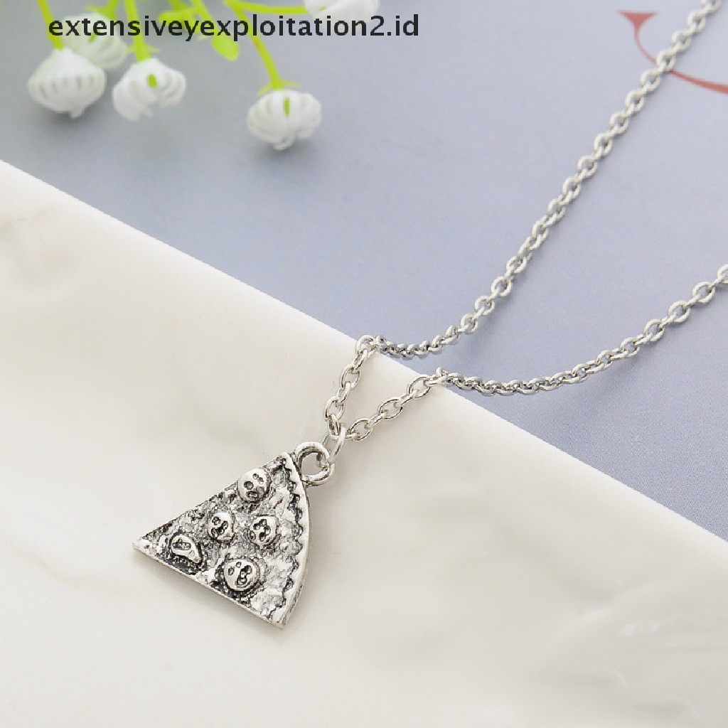 1 Kalung Rantai Dengan Liontin Pizza Vintage Untuk Wanita