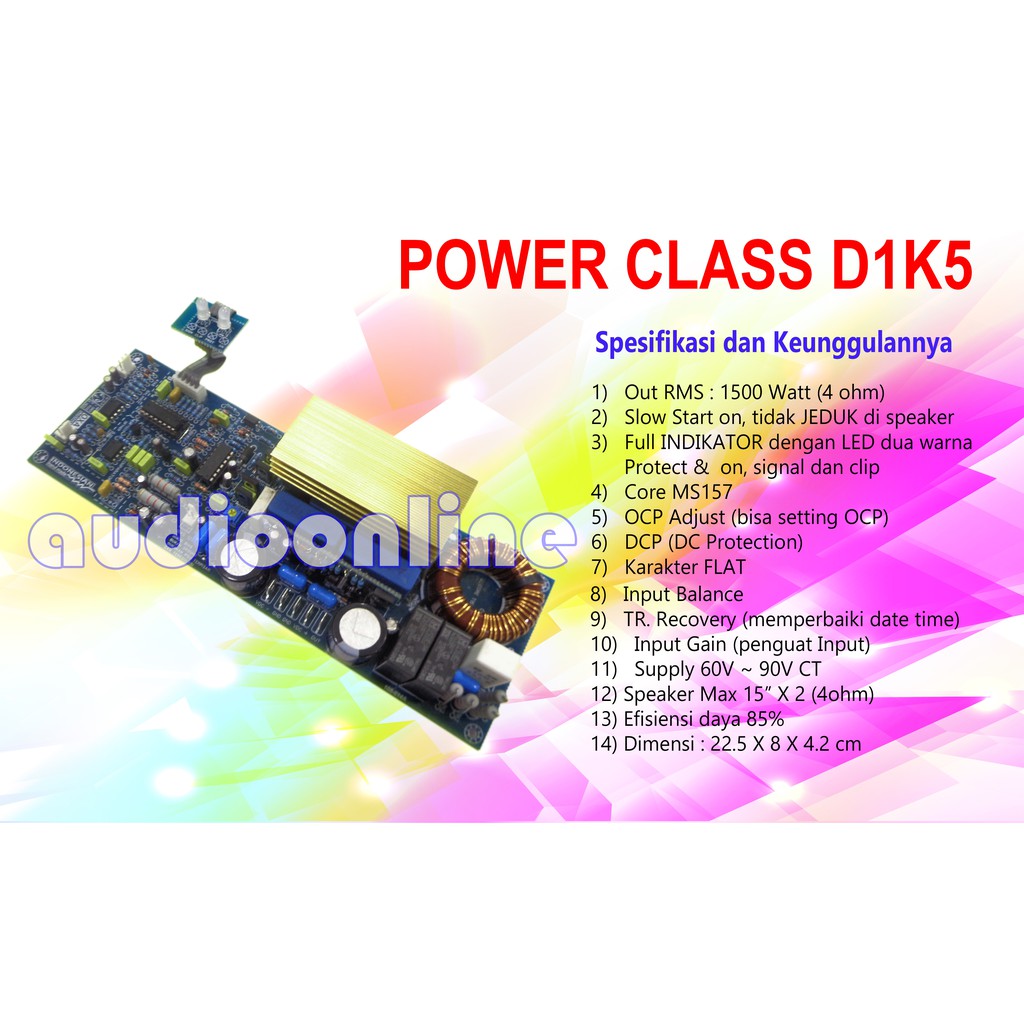 Amplifier CLASS D1K5 OXAAUDIO  1500 watt