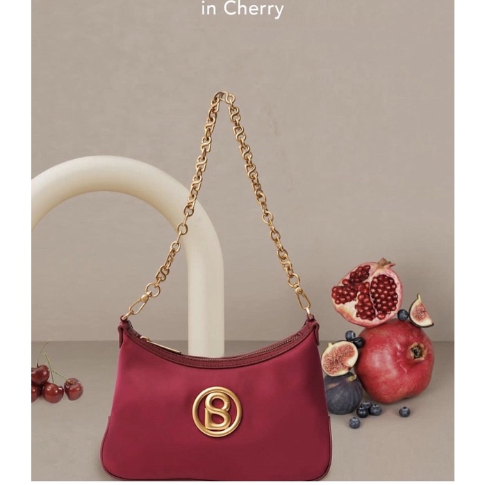 Luana Nylon bag buttonscarves in cherry