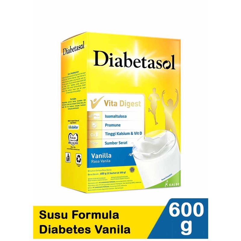 

Diabetasol Susu Formula Diabetes Vanila 600G