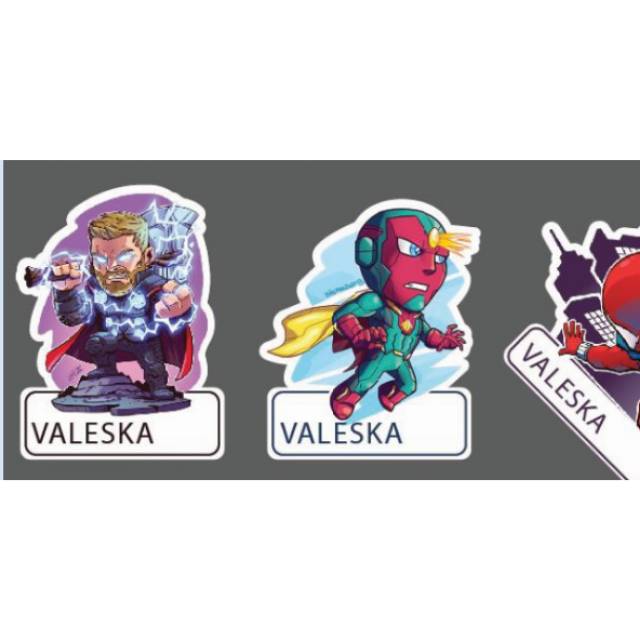 

Stiker label nama waterproof/ avenger