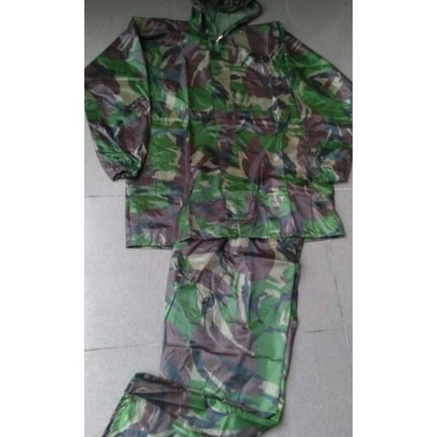 jas hujan loreng TNI / jas hujan army / setelan mantel loreng army tactical