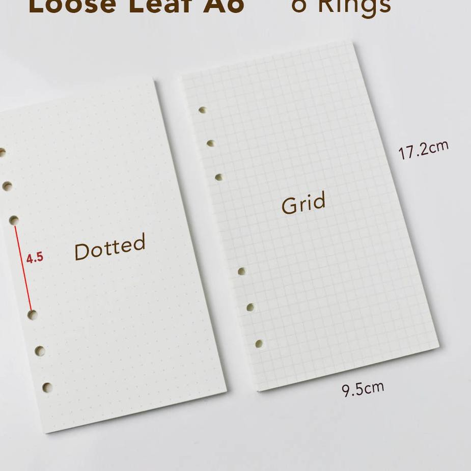 

HITZ 2021 Loose Leaf A6 & A5 6 rings Dotted, Grid, Blank and Line