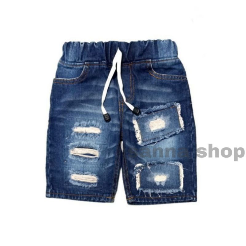 Jeans ripped anak laki laki , celana pendek sobek-sobek anak cowok denim variasi