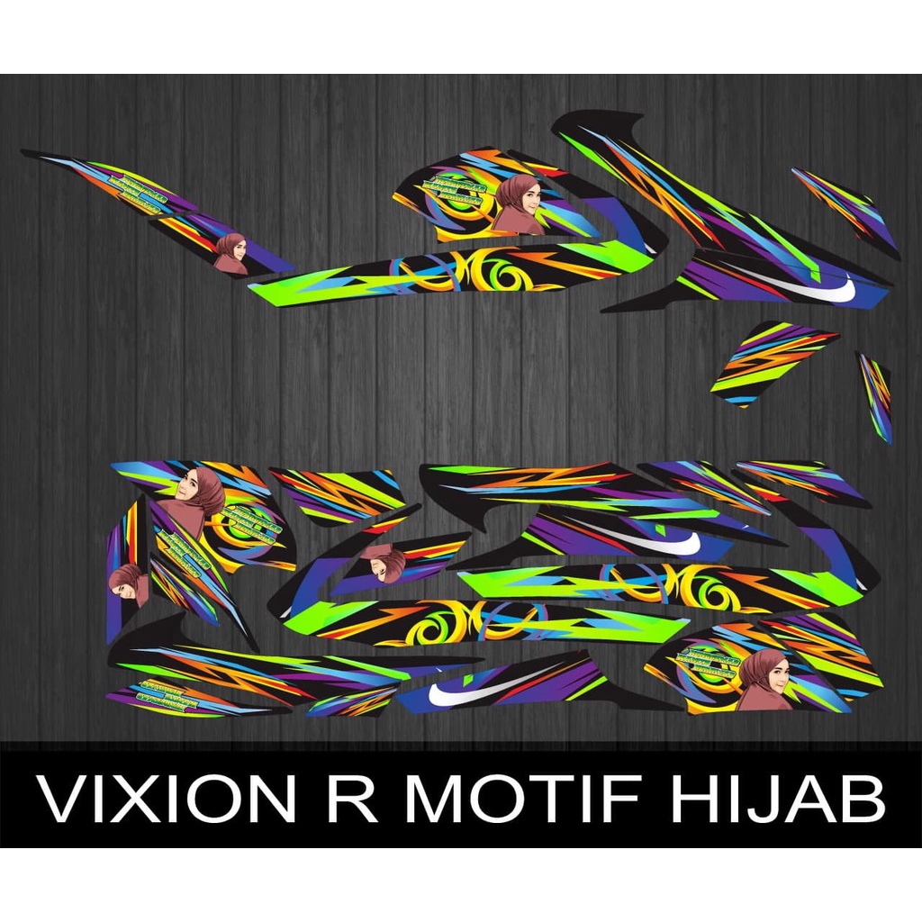 STIKER STRIPING VARIASI YAMAHA VIXION R MOTIF HIJAB