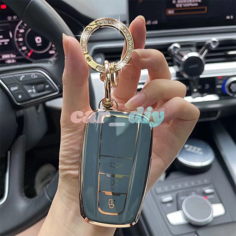 Casing Kunci Mobil Bahan TPU Aksen Berlian Imitasi Untuk Toyota Prius Camry Corolla C-HR CHR RAV4 2017 2018 2019 2020 Prado 2017 2018