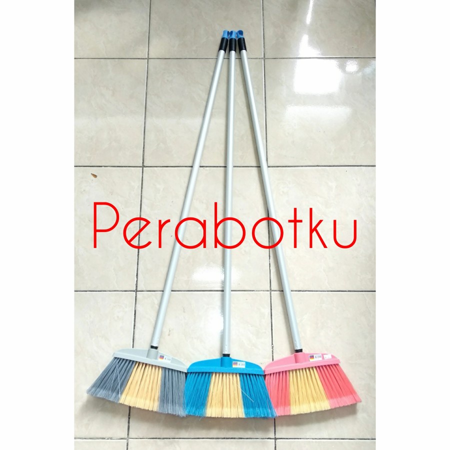Sapu Nilon Nagata 8517 / Sapu Plastik Warna Gagang Panjang / Sapu Ijuk