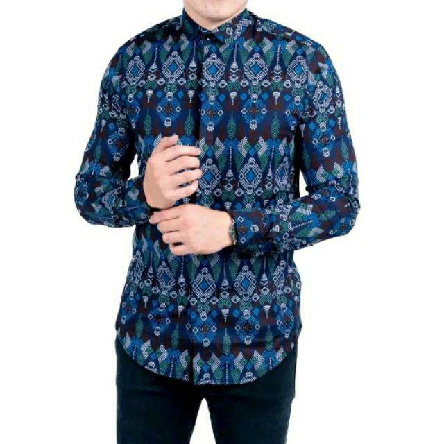 Kemeja Batik Pria Lengan Panjang Big Size Slimfit Batik Pria Lengan Panjang Formal Kerja Kantoran