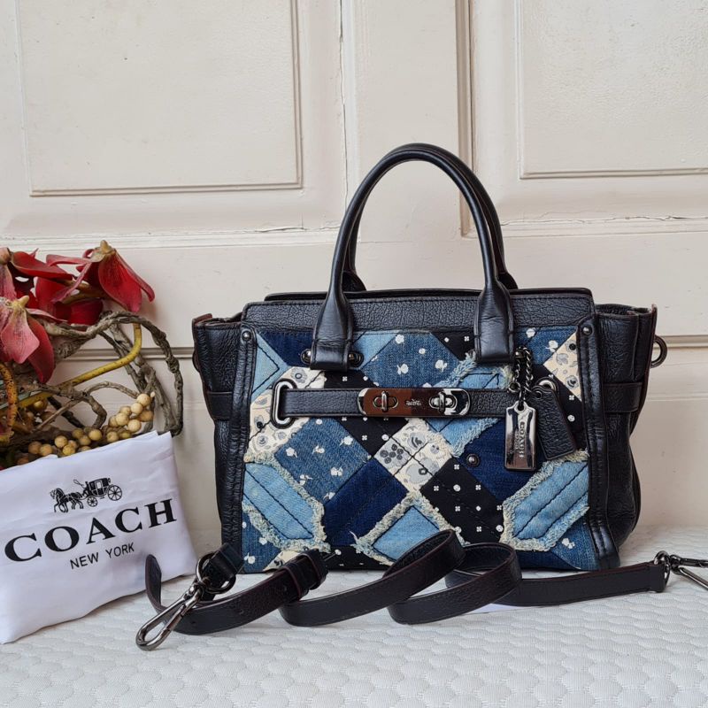 Preloved Coach Swagger 27 Patchwork Denim