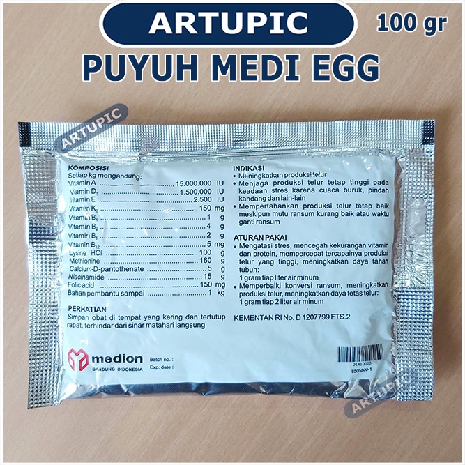 Puyuh Medi Egg 100 gram Sachet Vitamin Burung Puyuh Petelur Kekebalan Produksi Multivitamin Pemacu