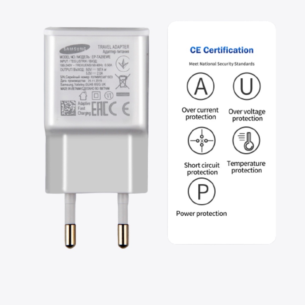 MURAH! Batok / Kepala Charger / Adapter Charger Smsung Original Fast Charging 2Ampere