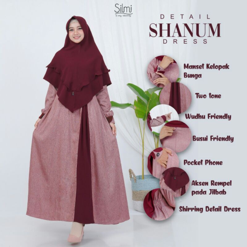 Set Gamis Hijab Syar'i Modern Branded Silmi Shanum