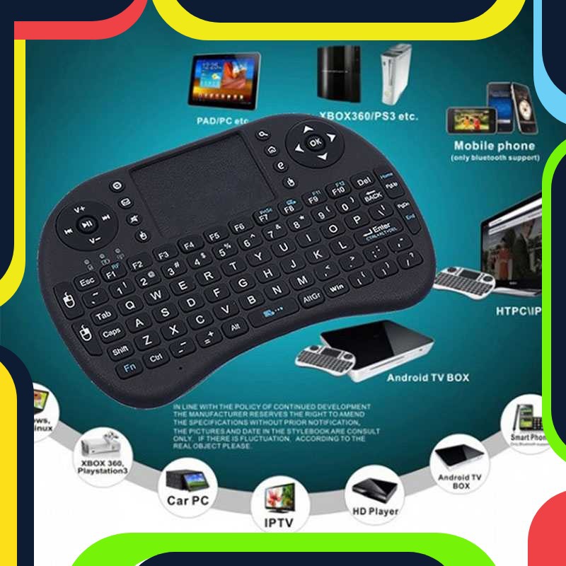 Bayar Ditempat Taffware Mini Keyboard Wireless 2.4GHz dengan Touch Pad &amp; Mouse - i8