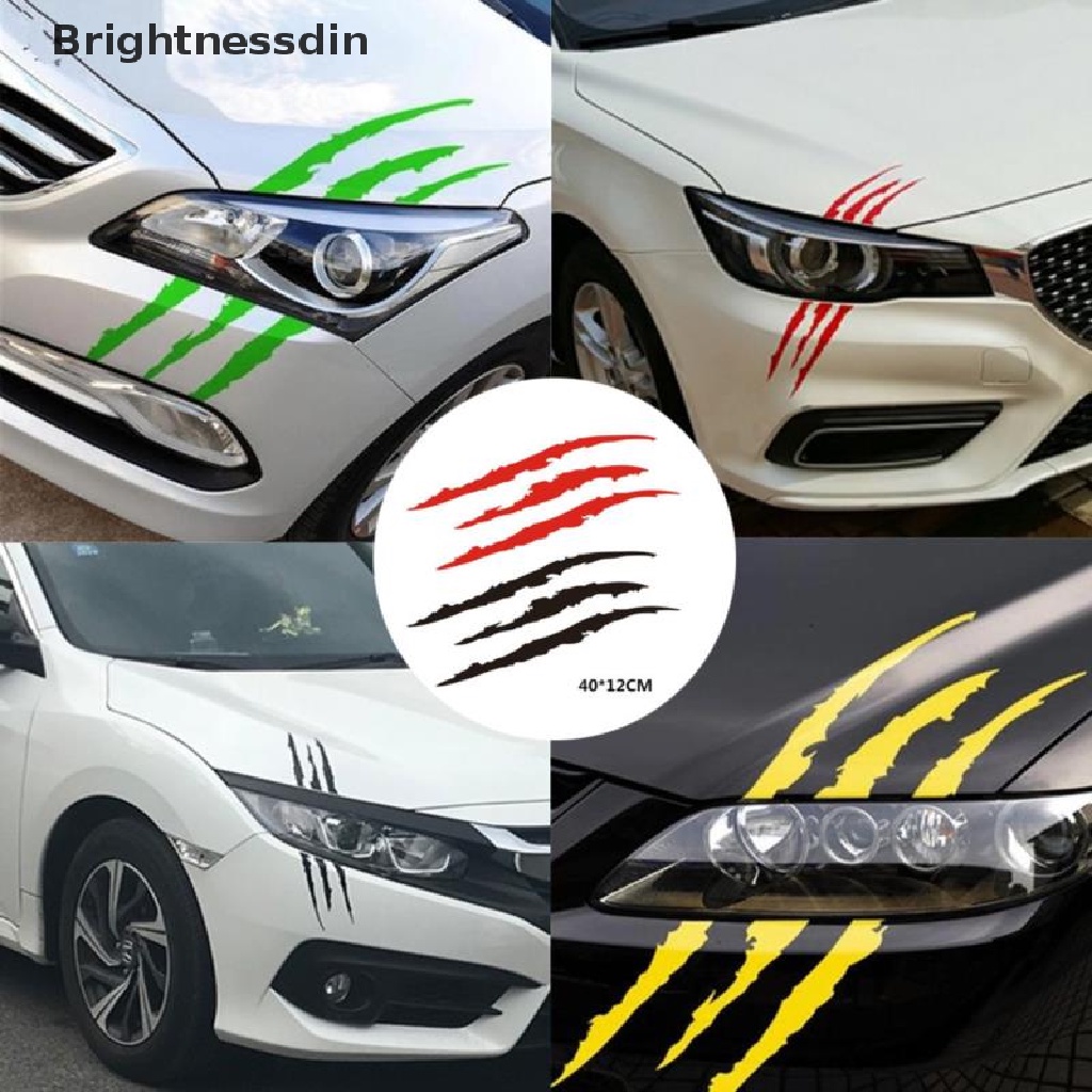 Stiker Reflektif Kreatif Bentuk Cakar Monster Untuk Lampu Depan Mobil