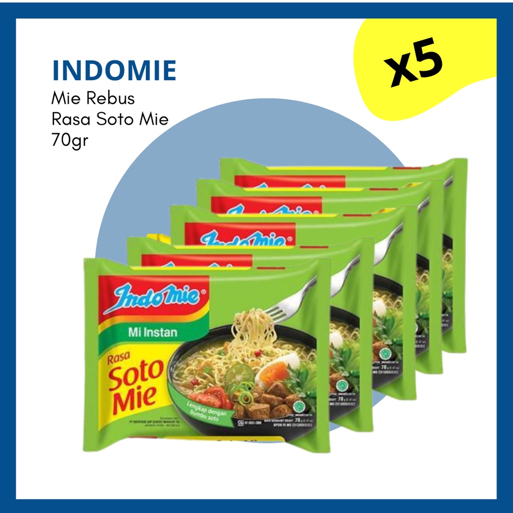 

INDOMIE KUAH SOTO MIE MIE INSTANT REBUS 70GR X 5PCS