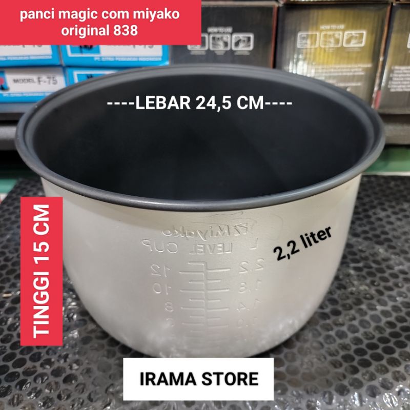 Panci Magic Com Miyako Original 2.2 liter tipe MCM 838 Teflon Rice Cooker miyako 2.2L MCM 838 Multi