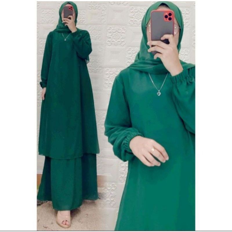 Gamis tartan Malaysia wolfis #cod#terbaru.gamis remaja dewasa