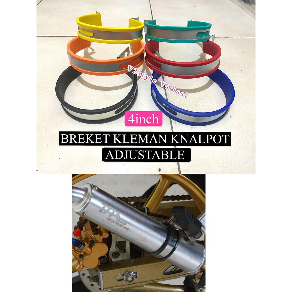 KLEMAN KNALPOT KLEM BREKET + KARET GANTUNGAN PENAHAN KNALPOT 3.5 INCH VIXION FU NOUVO VEGA R25 YZF R3 MT25 MT07 CBR MEGA PRO VERSA THUNDER VEGA FIZ R MX BLADE SPACY FU TIGER NINJA KLX Crf Trail Cros Vixion Byson Forza Scorpio Nmax Pcx Beat Vario Revo Supr