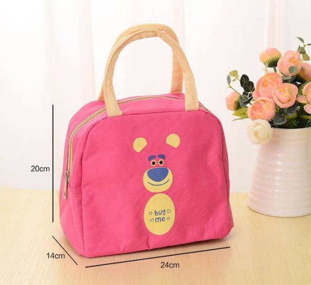 Lunch Bag cooler bear pink - Tas Insulated