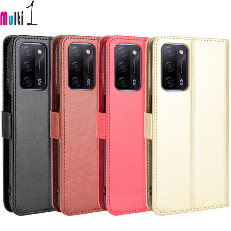 Leather Case Wallet OPPO A55 5G - OPPO A53S 5G Flip Cover Case Dompet