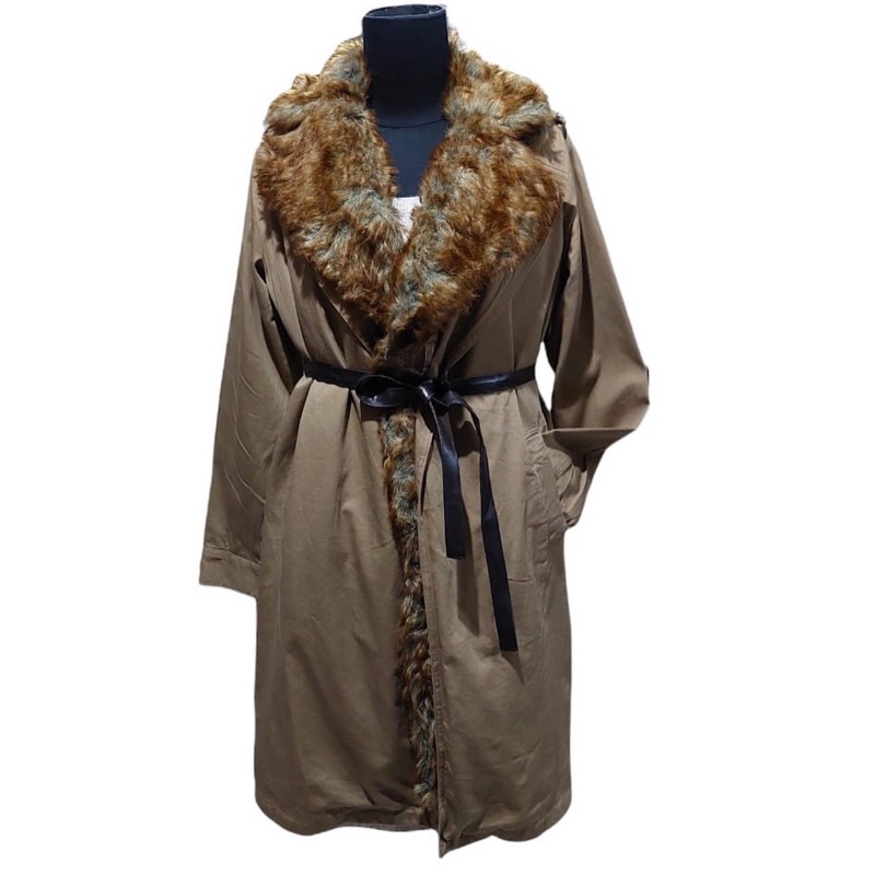 Preloved Fur Outer Coat Coklat