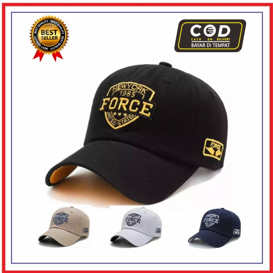 Topi Baseball Bordir Force// Topi Distro Force Style Pria Wanita Kekinian// Bisa(COD) Bayar Ditempat.