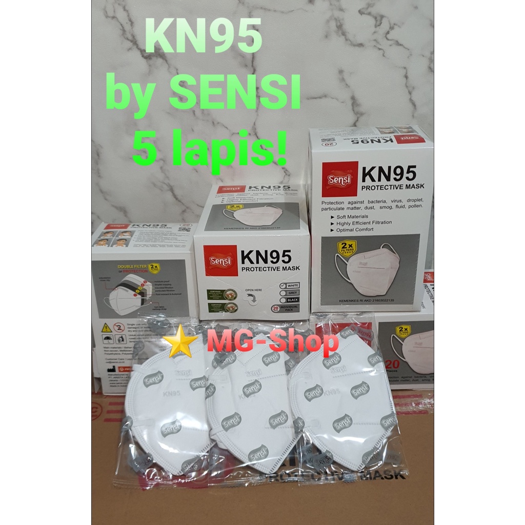 Masker SENSI 5ply - KN95 - 20pcs per box