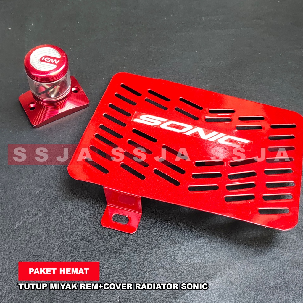 PAKET HEMAT HONDA SONIC-COVER TUTUP PELINDUNG RADIATOR SONIC+TUTUP MINYAK REM HONDA SONIC