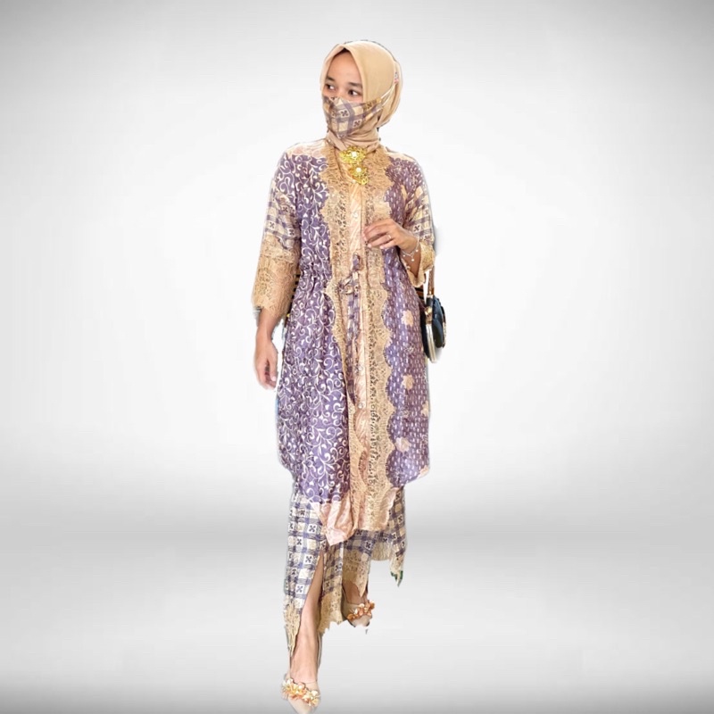 One Set Celana Lace Batik Viscose semi sutra