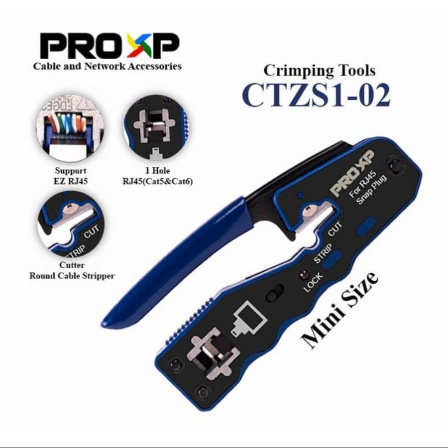 PROXP CTZS1-02 RJ45 CAT5 CAT6 EZ CRIMPING TOOL | Alat Krimping | Tang Krimping