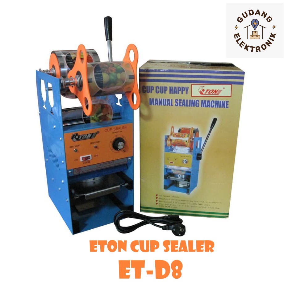 Cup Sealer Mesin Press Gelas ETON ET-D8 Gratis 1 Roll Plastik cup Sealer (Free Bubble Warp)