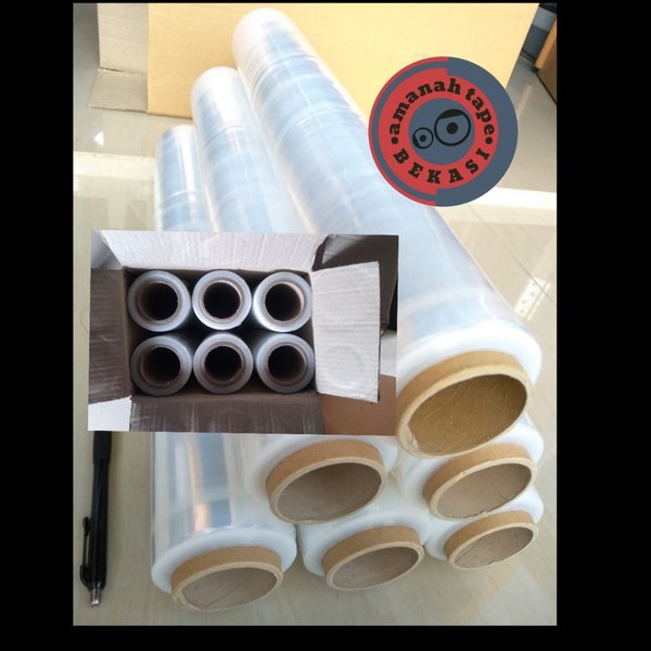 

Jual PLASTIK WRAPPING 1 BOX LEBAR 50 CM STRETCH FILM ISI 6 ROLL WRAPING Murah