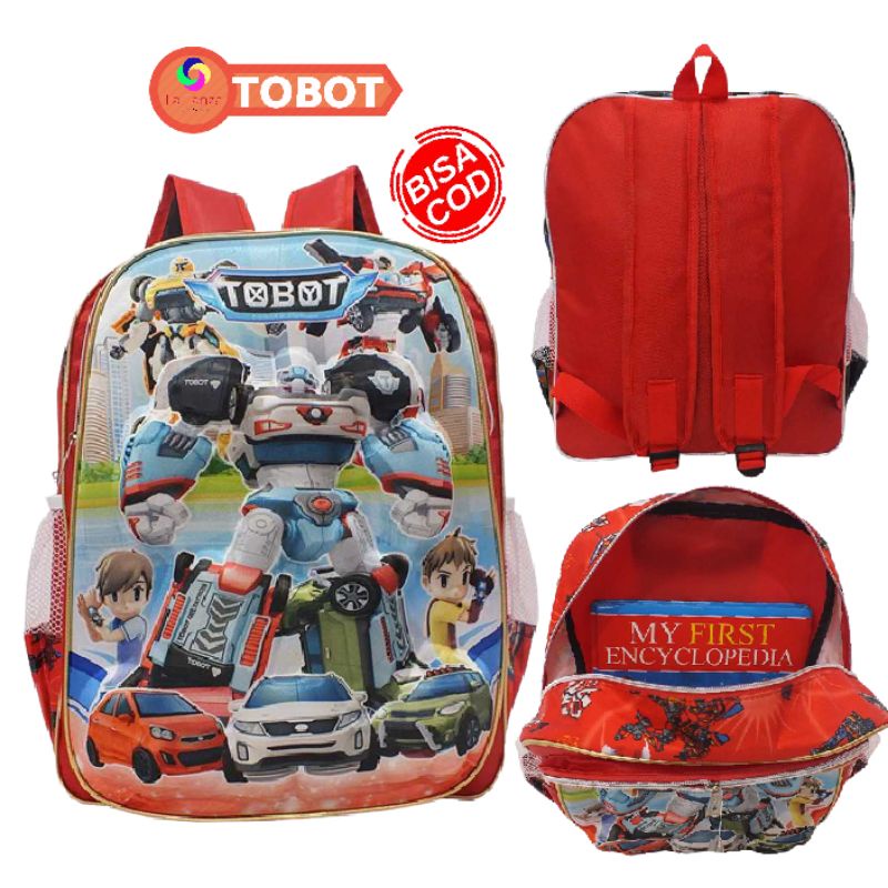 Tas Ransel Sekolah Anak Laki Laki Karakter Backpack Cowok TK SD Bergambar Bahan Dolby Prada Embos Me