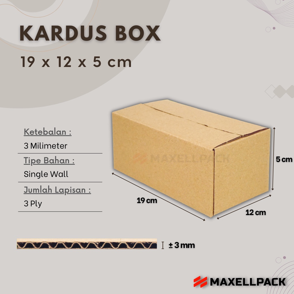 

Kardus Karton Box 19x12x5 CM Kotak Packing Packaging Polos