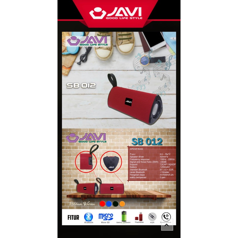 Speaker Portable Bluetooth JAVI SB-012