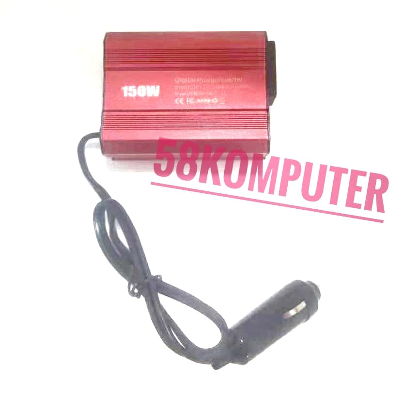 Power Inverter Mobil Ke Ac DC 12V To AC 220V 150W Pure Sine Wave 2 USB Port